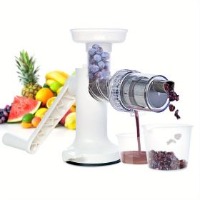 1pc Manual Masticating Juicer; Slow Juicer Extractor; Cold Press Juicer; Easy To Clean Slow Masticating Juicer For Vegetables; Fruits; Wheatgrass