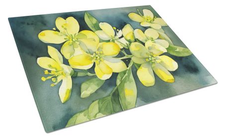 NEW South Carolina Yellow Jessamine in Watercolor Glass Cutting Board Decorative Tempered Glass Kitchen Cutting and Serving Board Large Size Chopping