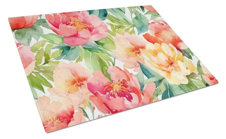 NEW Indiana Peonies in Watercolor Glass Cutting Board Decorative Tempered Glass Kitchen Cutting and Serving Board Large Size Chopping Board