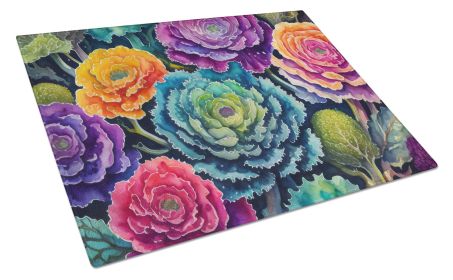 NEW Ornamental Kale in Color Glass Cutting Board Decorative Tempered Glass Kitchen Cutting and Serving Board Large Size Chopping Board