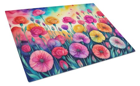 NEW Carnations in Color Glass Cutting Board Decorative Tempered Glass Kitchen Cutting and Serving Board Large Size Chopping Board