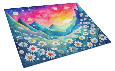 NEW Daisies in Color Glass Cutting Board Decorative Tempered Glass Kitchen Cutting and Serving Board Large Size Chopping Board