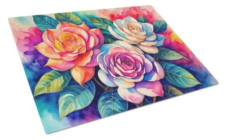 NEW Gardenias in Color Glass Cutting Board Decorative Tempered Glass Kitchen Cutting and Serving Board Large Size Chopping Board