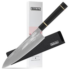 Qulajoy Chef Knife 8 Inch - Hand Forged Swedish Sandvik Steel Gyuto Cooking Knife - Professional Japanese Kitchen Knife - Classic Octagonal Handl (Option: Chef)