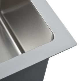 vidaXL Handmade Kitchen Sink Stainless Steel (Option: as picture)